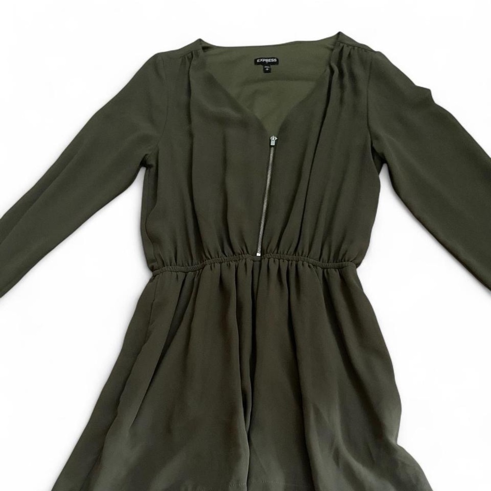 Zippered Olive Green Romper